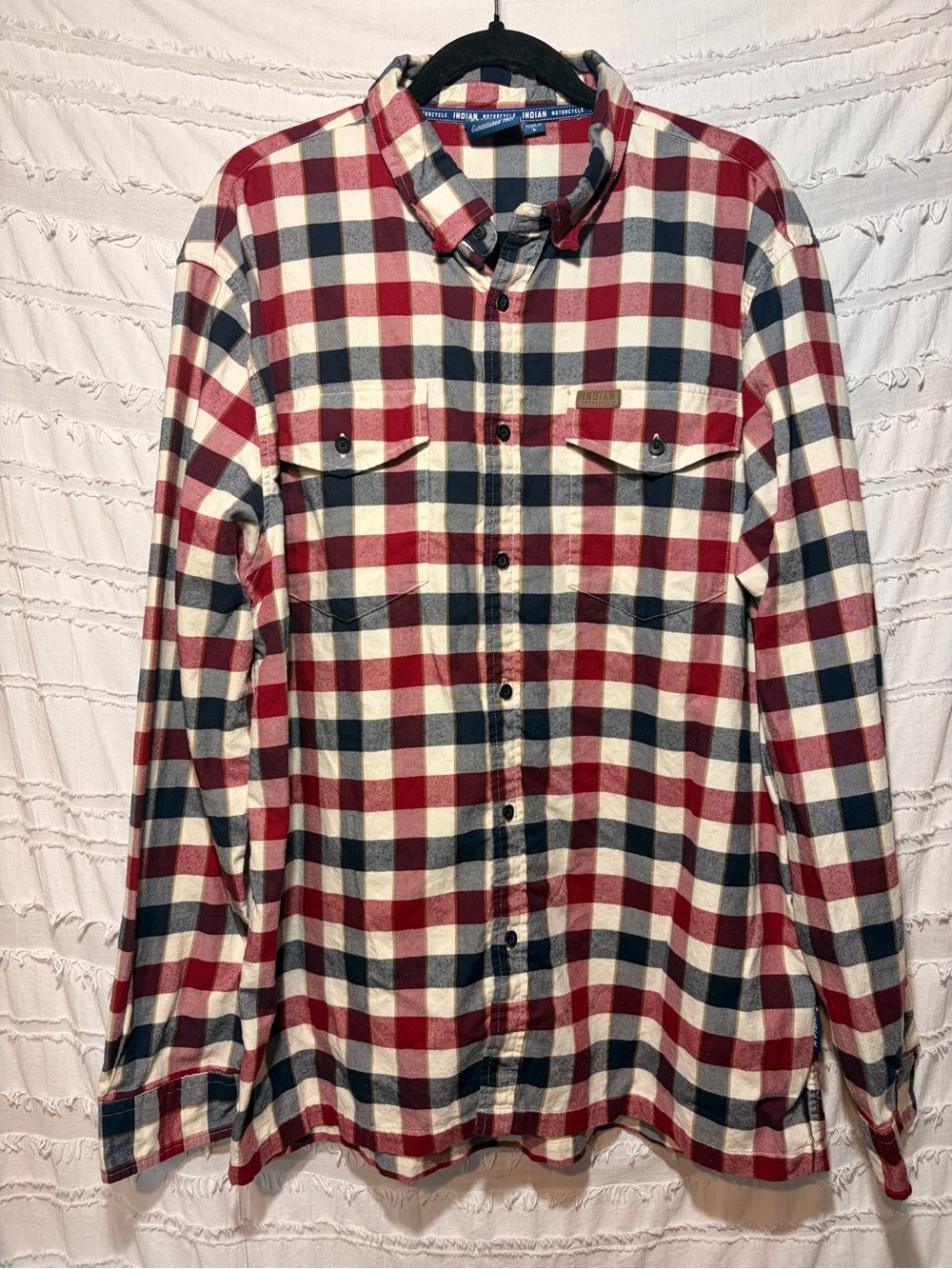 Indiana Motorcycle Iowa Checkered Flannel Shirt.